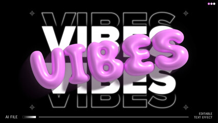 3d inflate vibes text effect © Lutfi