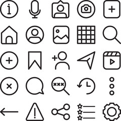 Social media icon Set . Social icons . App icon collection.