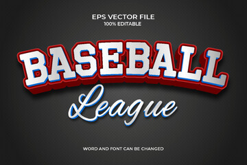 Realistic baseball 3D text style effect