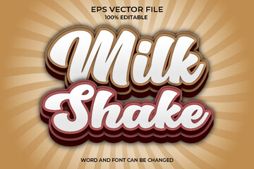 Realistic milk shake 3D text style effect
