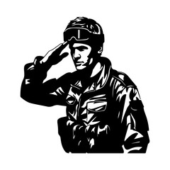 silhoutte of salute soldier