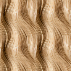 Fototapeta premium Wavy blond hair seamless background