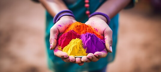 Holi Indian holiday, popular Hindu festival celebrated as the Festival of Colours, Love and Spring, AI generated