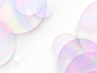 Beauty fashion crystal glass bokeh background for cosmetic product display. 3d rendering. top view.