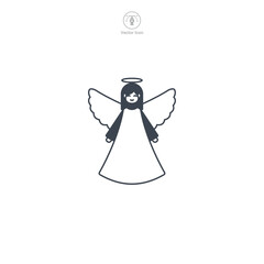 Angel icon symbol vector illustration isolated on white background
