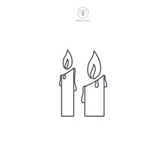 Candle icon symbol vector illustration isolated on white background