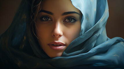 Naklejka premium woman in hijab portrait 