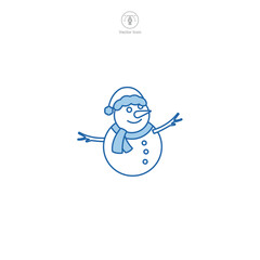 Snowman icon symbol vector illustration isolated on white background