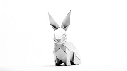 origami rabbit on white background