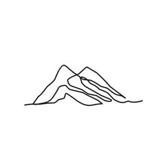 continuous line drawing of mountain