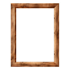 Wooden Frame. Transparent Inside and Background
