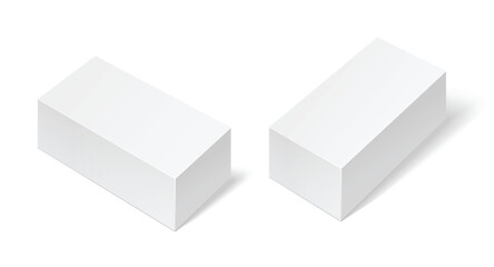 Realistic square White paper Package Box. Pack box for Smartphone, electronic device and other products. Mockup Vector illustration.