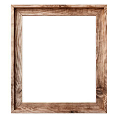 Wooden Frame. Transparent Inside and Background