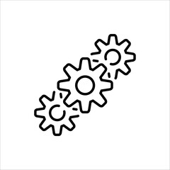 Fototapeta premium Gear icon. Settings icon for web design, app, and UI. Isolated on white background