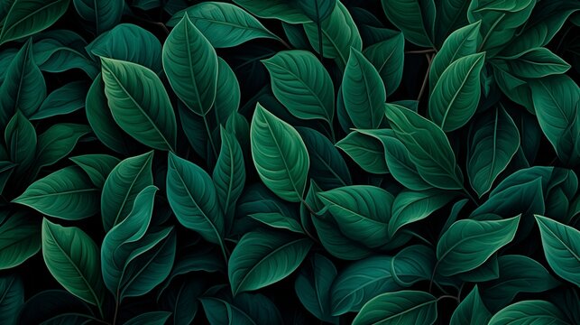 Bask in the soothing aura of a green leaves background, where nature's beauty takes center stage. © EvgeniiaFreeman