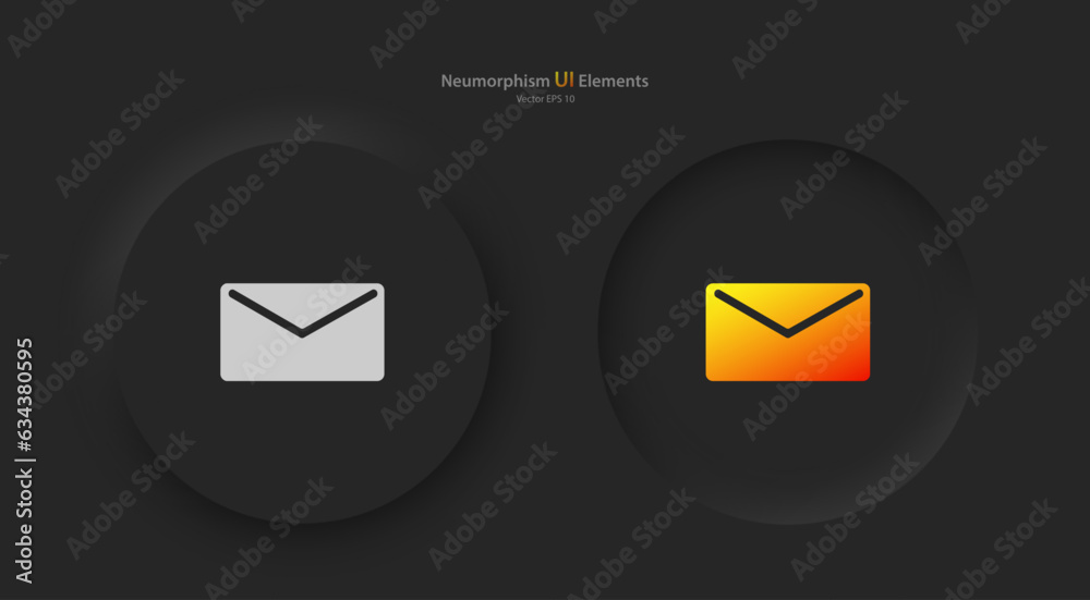 Poster a set of round buttons with colored message symbols. user interface elements for mobile devices in t