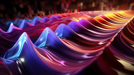 Reverberating Soundwave Refraction Wave Formation.
RGB Color Spectrum Wavelength Synthesis Backdrop Wallpaper. 