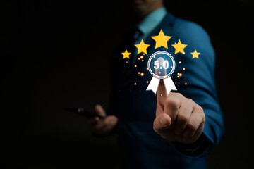Customer reviews 5 star. Customer experience meaning excellent with a five-star rating. Best service for satisfaction.