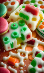 assorted colorful candies close up