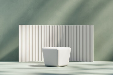 Abstract White Minimal Modern Podium Pedestal Platform For Product Display Showcase Presentation 3D Rendering