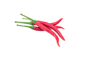  group of red chili  on white background closeup,isolate