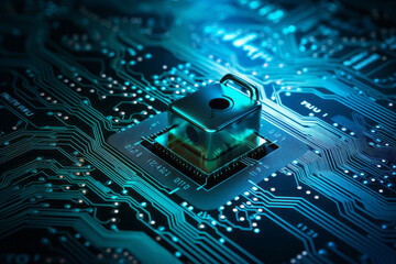 Secure Digital Protection: Padlock Safeguarding Modern Technology