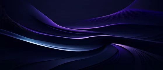 Fototapete Fraktale Wellen 3D Abstract background. Blue curve light and purple wave concept. Future development of automotive technology and transportation innovation. 3d Rendering, Illustration, Speed