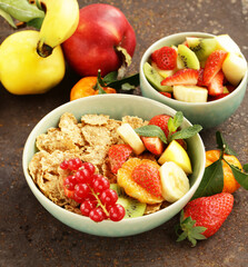 fresh fruit salad for healthy food and diet