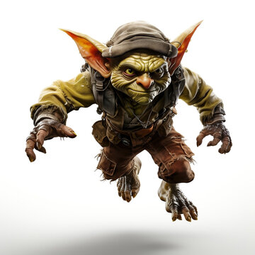 mischievous goblin with an air of mystique on a transparent background