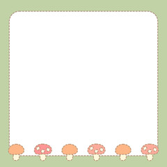 ⭐︎緑のきのこスクエアフレーム⭐︎PNG