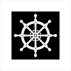 Obraz premium Ship Steering Wheel Icon, Boat, Yacht Steering Wheel