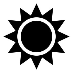 夏休み、太陽を表す塗りつぶしスタイルのアイコン