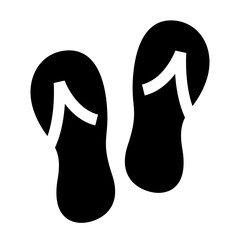 夏休み、ビーチサンダルを表す塗りつぶしスタイルのアイコン