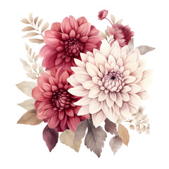 Flowers Watercolor Clip Art, Floral Watercolor Illustration, Flowers Clip Art