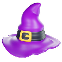 Fototapeta premium Witch hat, Halloween emoji, 3D rendering illustration.