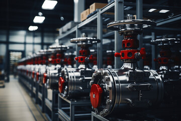 Stainless steel valve storage in warehouse