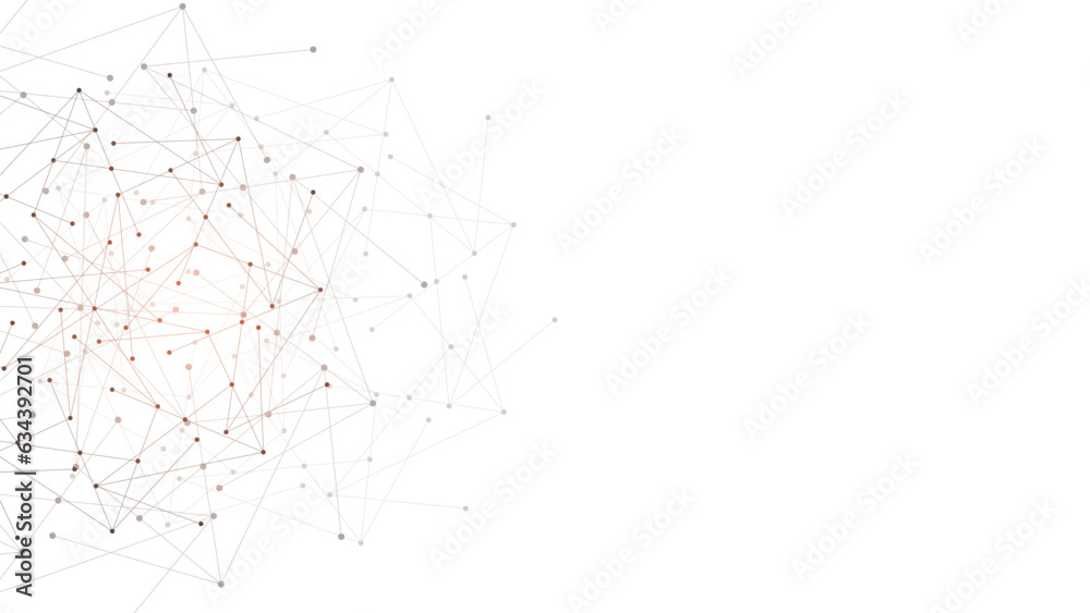 Wall mural vector illustration of minimalistic design with connecting the dots and lines. abstract geometric ba