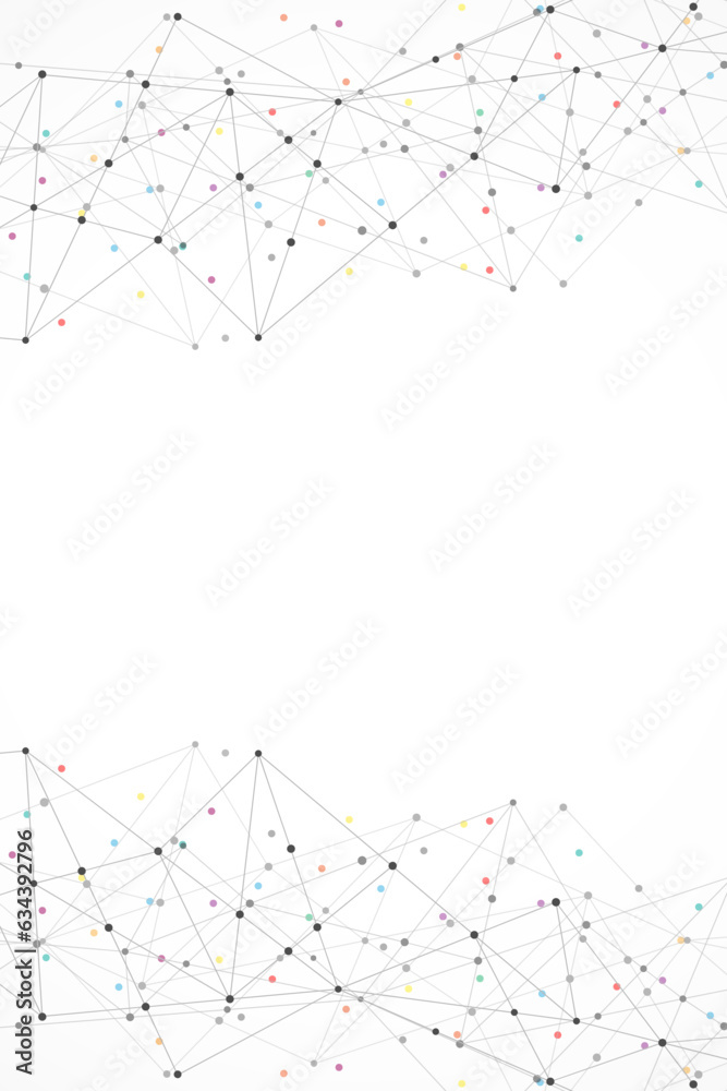 Poster vector illustration of minimalistic design with connecting the dots and lines. abstract geometric ba