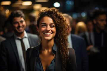 Obraz premium Connecting with Industry Titans: A Young Professional's Networking Journey