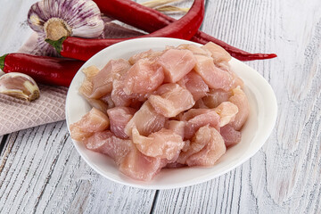 Raw uncooked chicken breast fillet