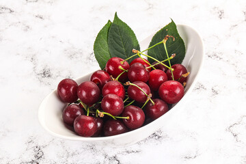 Ripe sweet juicy cherry heap