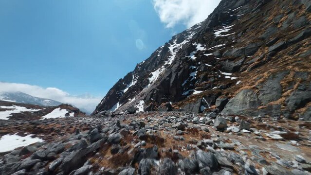 The colossal mountains of Sagarmatha national park in the Himalayas, Nepal 🇳🇵Near the Gokyo Lakes, 4900m altitude(16K feet). One of 3 routes to Everest Base Camp.
Shot on fully manual FPV drone 