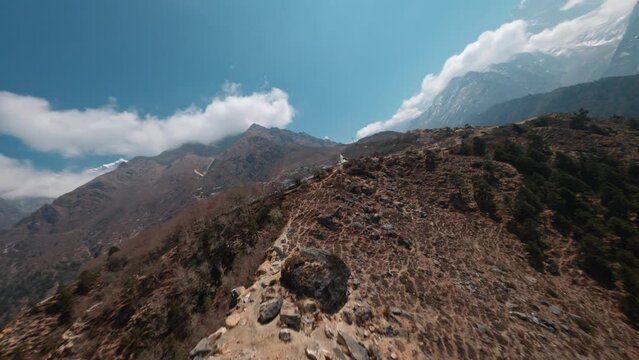 Phortse village Buddha Holy Temple at Sagarmatha national park in the Himalayas, Nepal 🇳🇵One of the routes to Everest Base Camp.
Shot on fully manual FPV drone with a GoPro