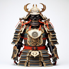 Ancient Japanese samurai's head and body armor. Use scary character masks to scare enemies.