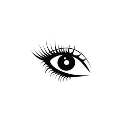 Black eyelash beauty logo icon
