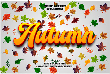 Realistic Autumn 3D editable text style effect
