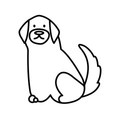 Graphic hand drawn illustration with cute dog.