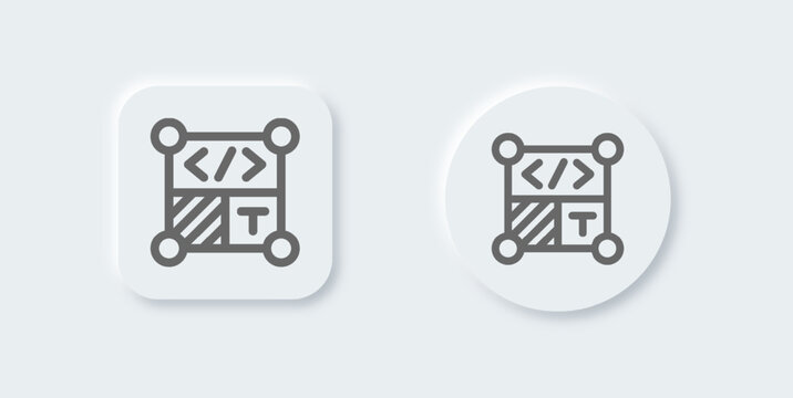 Template line icon in neomorphic design style. Layout signs vector illustration.