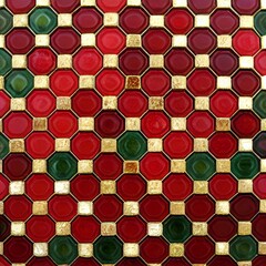 abstract Christmas red and green tiles background