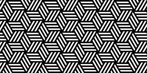 Seamless geometric pattern with triangles hexagon type backdrop black background.